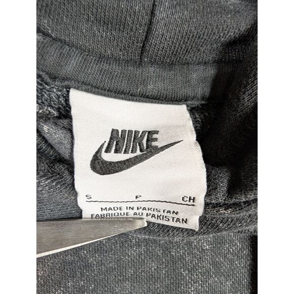 Y2K Nike Acid Wash Swoosh Hoodie Black Small Pullover Unisex Embroidered Logo - Picture 5 of 8